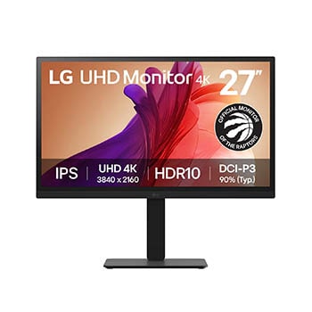 Front view of 27" UltraFine UHD 4K IPS monitor 27BA45U-B