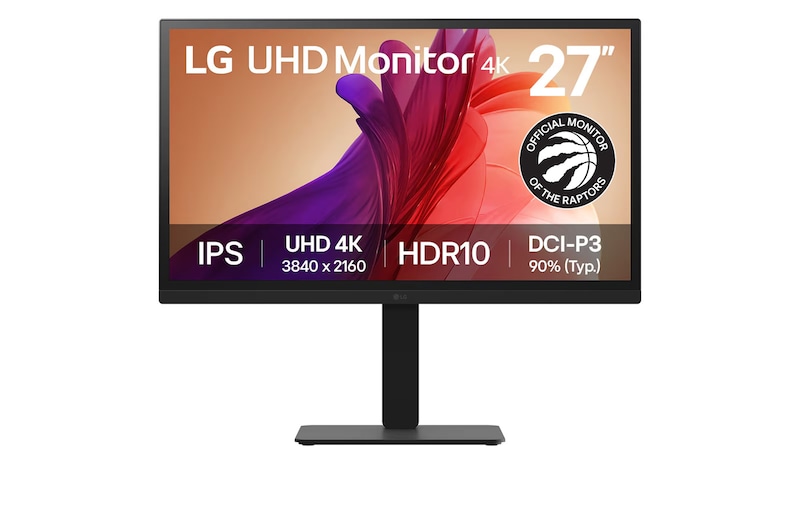 Front view of 27" UltraFine UHD 4K IPS monitor 27BA45U-B