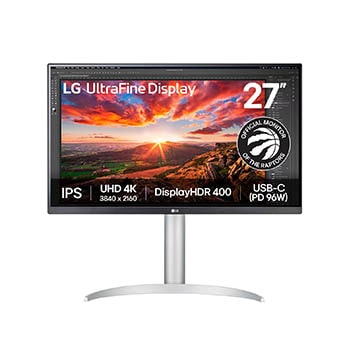 Front view of 27" UHD 4K IPS Monitor with VESA DisplayHDR<sup>™</sup> 400 27UP850K-W