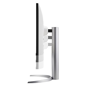 side view of the monitor moving downwards for height adjustment