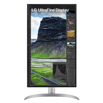 front view with the display pivoting 90 degrees in a portrait view