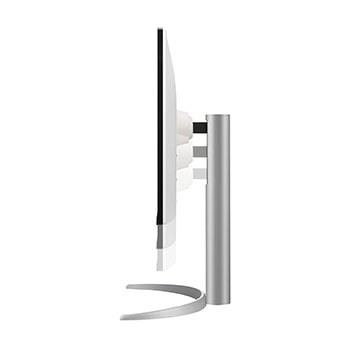 side view of the monitor moving downwards for height adjustment