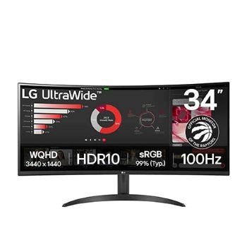 Front view of 34" UltraWide QHD Curved monitor 34WR50QK-B