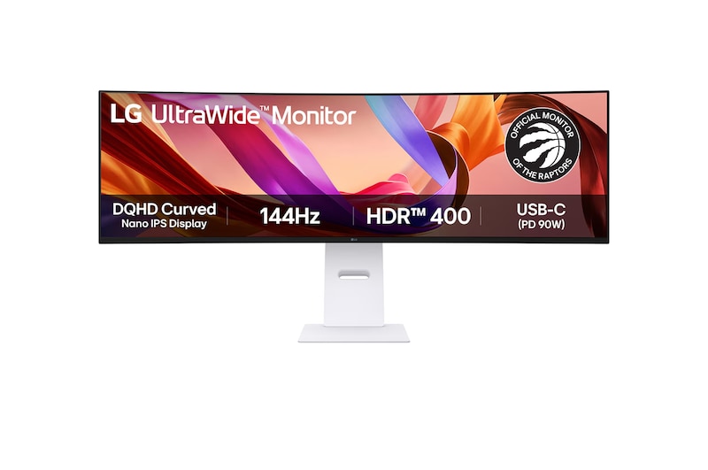 Front view of 49-inch UltraWide Dual QHD(5120x1440) Curved Nano IPS Display at 144Hz 49U950A-W