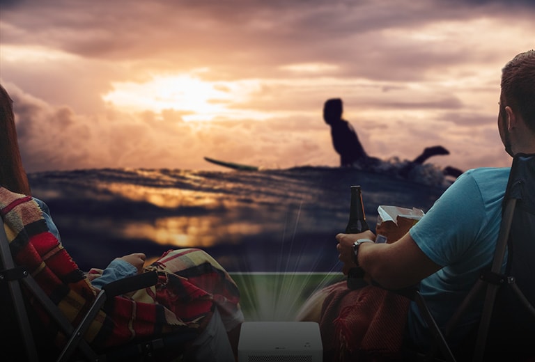 Outdoor movies on the large screen in the backyard or rooftop.