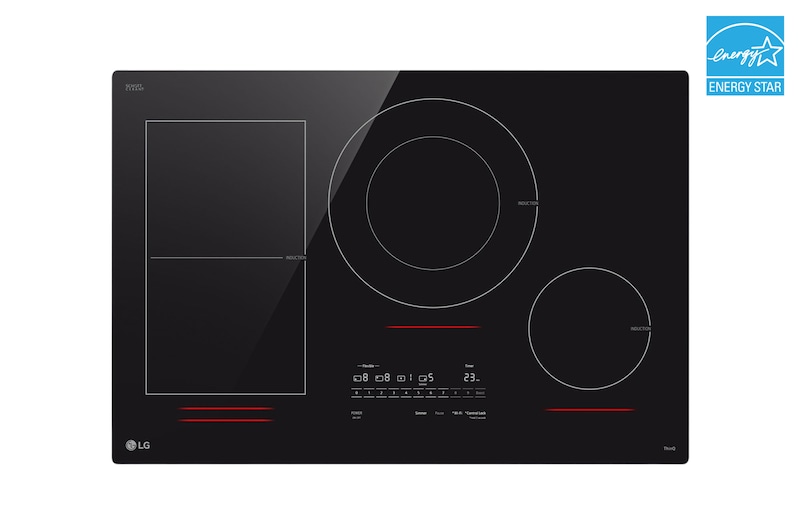 Front view of 30” Induction Cooktop | UltraHeat™ 5.0kW Element & Smart CBIH3017BE