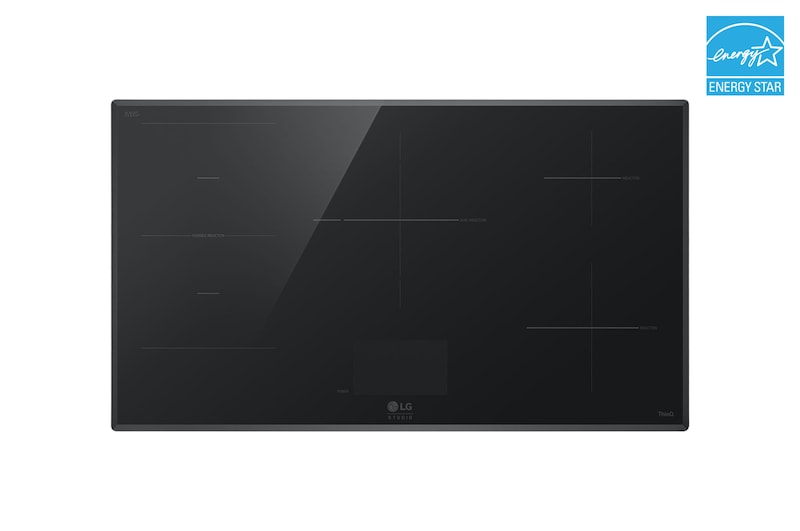 Front view of LG STUDIO 36" Induction Cooktop | Flex Cooking Zone, 5 Burners CBIS3618BE