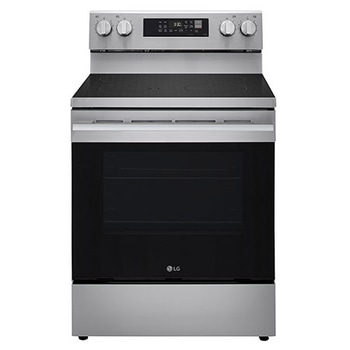 Front view of 30" Elec. 6.3 cu ft. Range | Fan Convection, Air Fry , EasyClean®& Smart, Stainless, Freestanding (LREN6323YE)