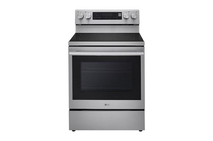 Front view of 30" Elec. 6.3 cu ft. Range | Probake Convection, Air Fry, InstaView®, SelfClean, EasyClean®&Smart (LREN6325XE)