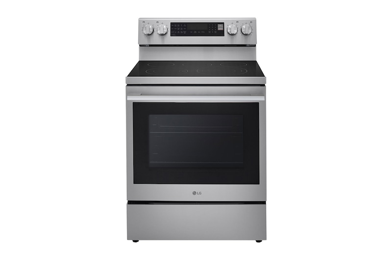 Front view of 30" Elec. 6.3 cu ft. Range | Probake Convection, Air Fry, InstaView®, SelfClean, EasyClean®&Smart (LREN6325XE)