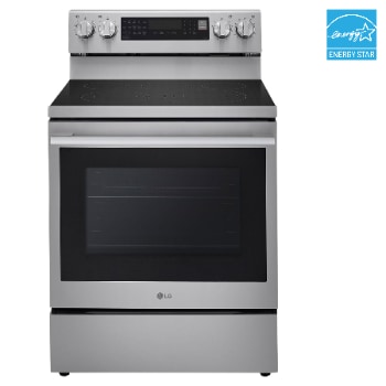 Front view of 30" Elec. 6.3 cu ft. Range | Probake Convection, Air Fry, InstaView®, SelfClean, EasyClean®& Smart, Stainless, Freestanding LREN6325XE