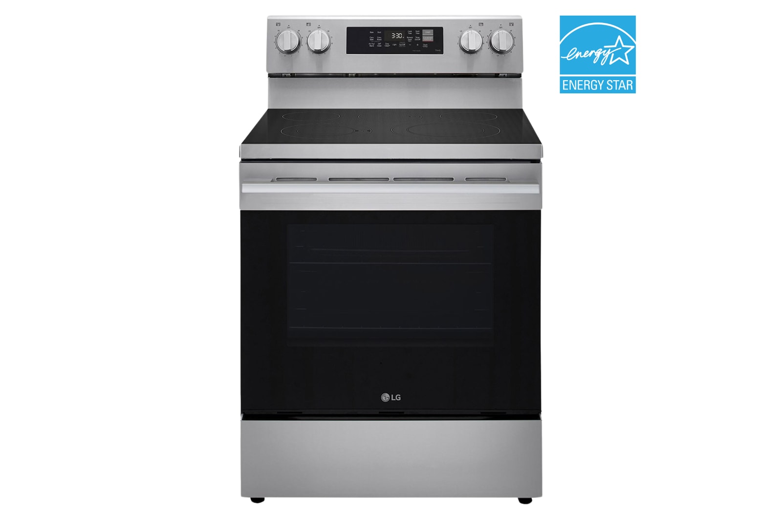 Front view of 30" Induction 6.3 cu. ft. Range | ProBake® Convection, Air Fry, SelfClean, EasyClean® & Smart, Stainless, Freestanding LRIN6323YE