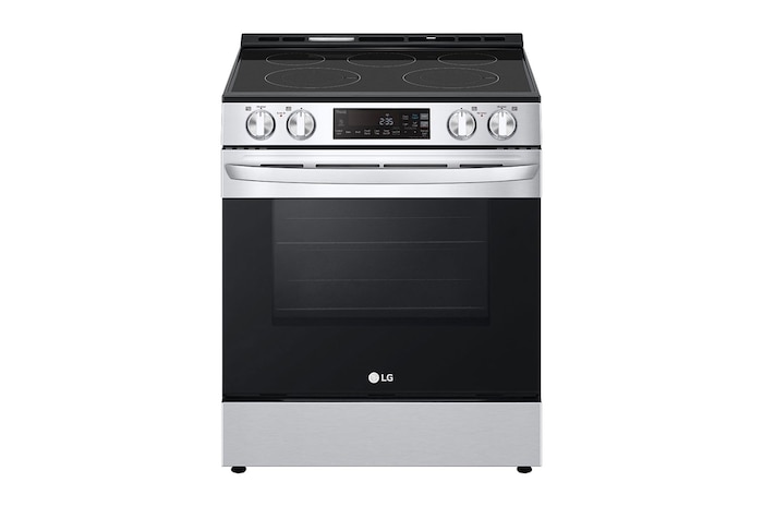 Front view of 30" Elec. 6.3 cu ft. Range | Self Clean, EasyClean® & Smart , Stainless, Slide-in (LSEL6331F)