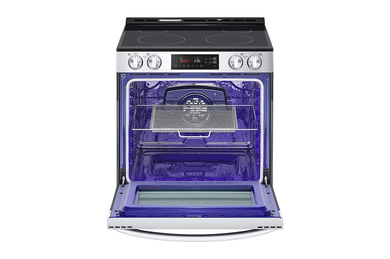 LG 30" Elec. 6.3 cu ft. Range | Fan Convection, Air Fry , SelfClean, EasyClean®& Smart, Stainless, Slide-in, LSEL6332FC