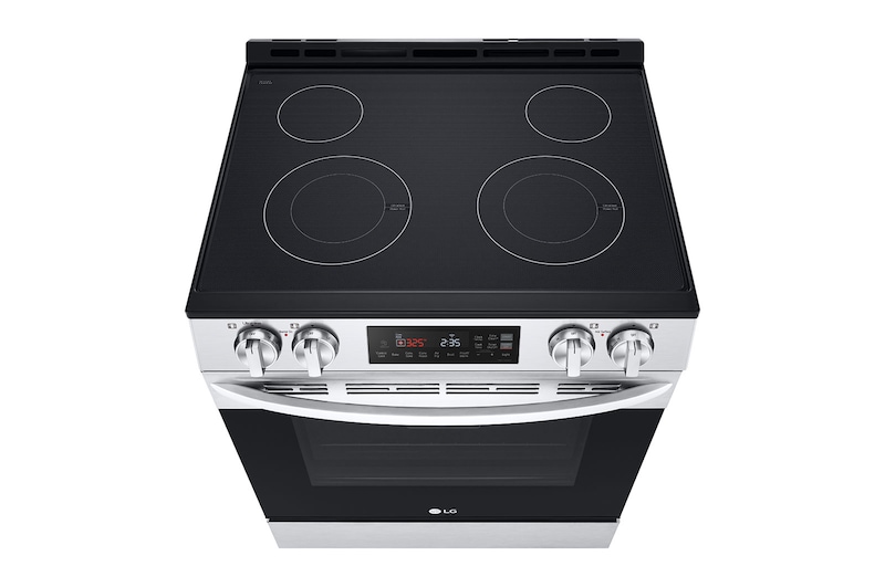 LG 30" Elec. 6.3 cu ft. Range | Fan Convection, Air Fry , SelfClean, EasyClean®& Smart, Stainless, Slide-in, LSEL6332FC