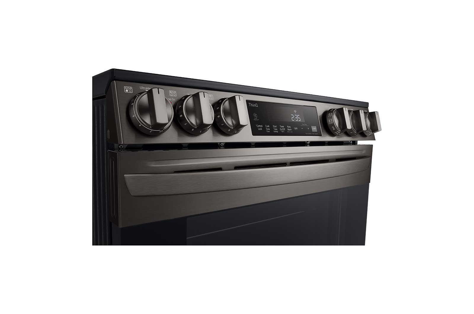 LG 6.3 cu ft. Smart Wi-Fi Enabled Fan Convection Electric Slide-in Range with Air Fry & EasyClean®, Black Stainless Steel, LSEL6333D