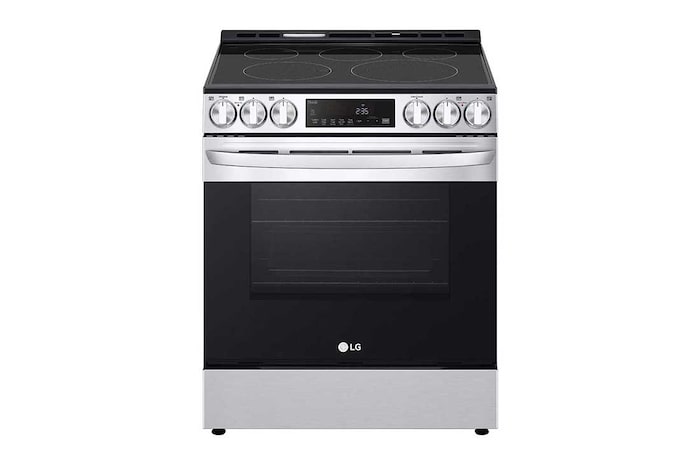LG 30" Elec. 6.3 cu ft. Range | Fan Convection, Air Fry , SelfClean, EasyClean®& Smart, Stainless, Slide-in, LSEL6333F