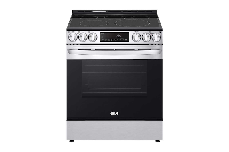 LG 30" Elec. 6.3 cu ft. Range | Fan Convection, Air Fry , SelfClean, EasyClean®& Smart, Stainless, Slide-in, LSEL6333F