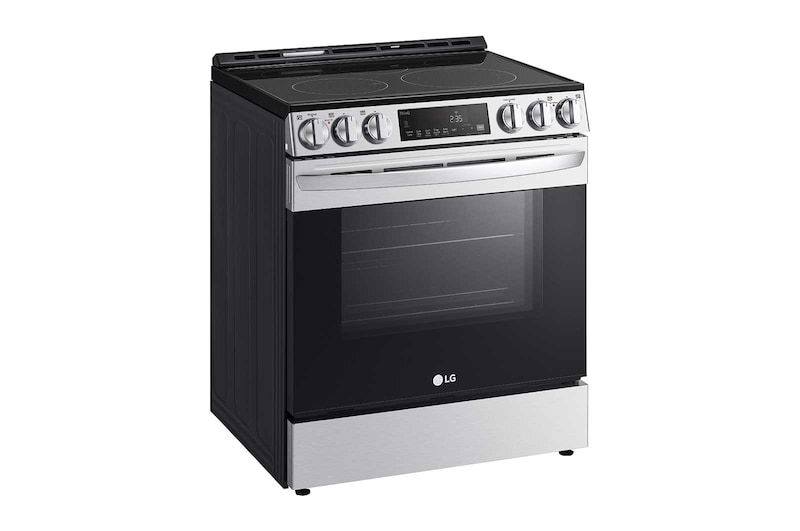 LG 30" Elec. 6.3 cu ft. Range | Fan Convection, Air Fry , SelfClean, EasyClean®& Smart, Stainless, Slide-in, LSEL6333F