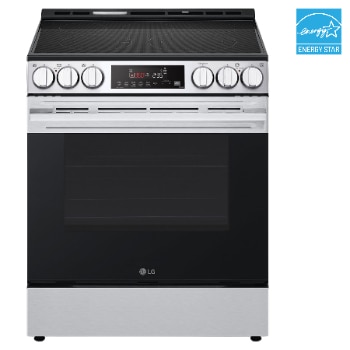 Front view of 30" Elec. 6.3 cu. ft. Range | Fan Convection, Air Fry, SelfClean, EasyClean<sup>®</sup>& Smart, Stainless, Slide-in LSEL6333XE