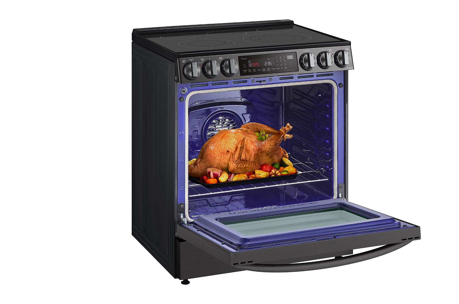 LG 6.3 cu ft. Smart Wi-Fi Enabled ProBake Convection® InstaView™ Electric Slide-in Range with AirFry, LSEL6335D