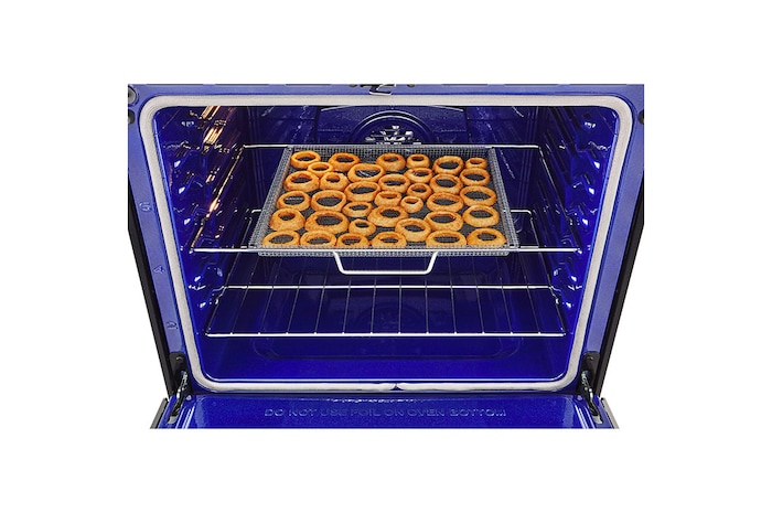 LG 30" Elec. 6.3 cu ft. Range | Probake Convection, Air Fry, InstaView®, SelfClean, EasyClean®& Smart, Black Stainless, Slide-in, LSEL6335D