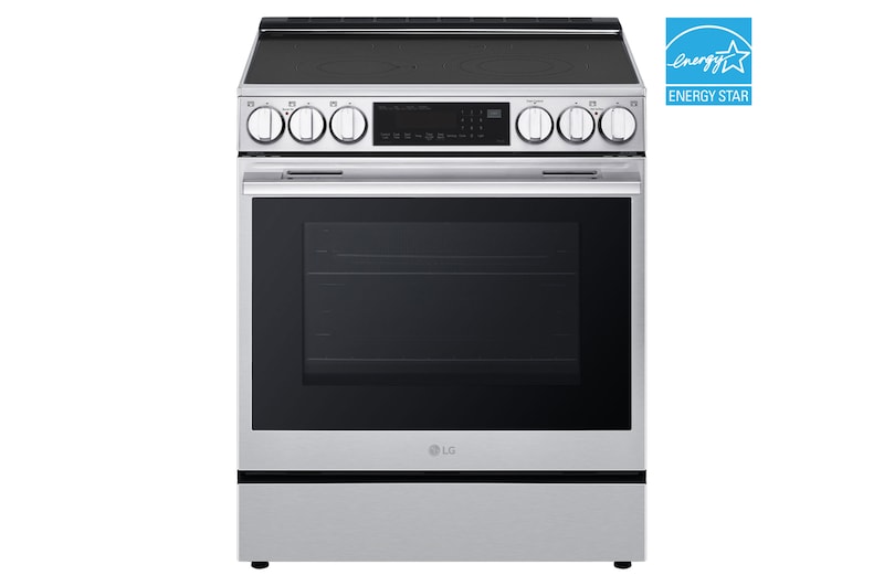 Front view of 30" Elec. 6.3 cu. ft. Range | Probake Convection, Air Fry, InstaView<sup>®</sup>, SelfClean, EasyClean<sup>®</sup>& Smart, Stainless, Slide-in LSEL6335XE