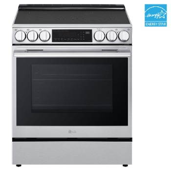 Front view of 30" Elec. 6.3 cu. ft. Range | Probake Convection, Air Fry, InstaView<sup>®</sup>, SelfClean, EasyClean<sup>®</sup>& Smart, Stainless, Slide-in LSEL6335XE