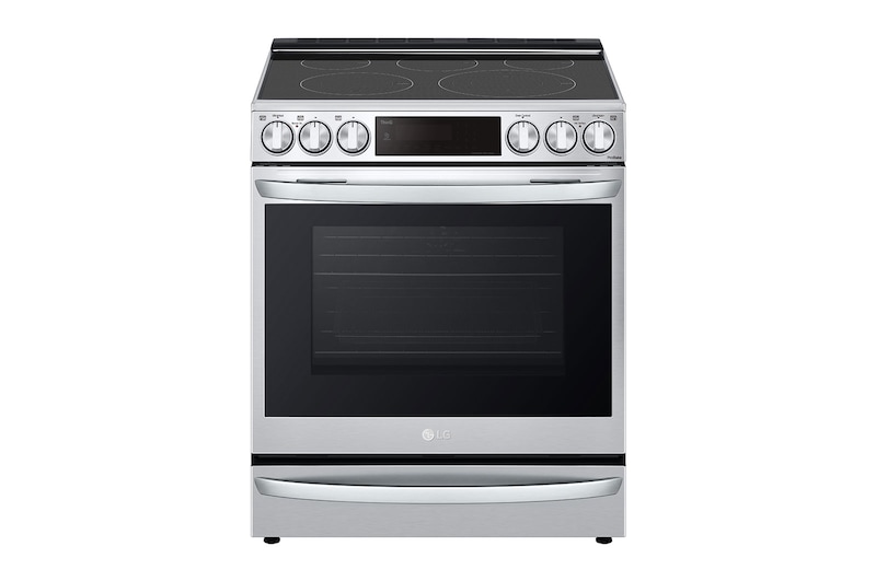 LG 30" Elec. 6.3 cu ft. Range | Probake Convection, Air Sous-Vide, Air Fry, InstaView®, SelfClean, EasyClean®& Smart, Stainless, Slide-in, LSEL6337F