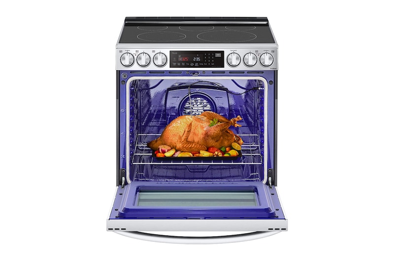 LG 30" Elec. 6.3 cu ft. Range | Probake Convection, Air Sous-Vide, Air Fry, InstaView®, SelfClean, EasyClean®& Smart, Stainless, Slide-in, LSEL6337F