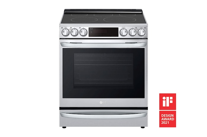 LG 30" Elec. 6.3 cu ft. Range | Probake Convection, Air Sous-Vide, Air Fry, InstaView®, SelfClean, EasyClean®& Smart, Stainless, Slide-in, LSEL6337F