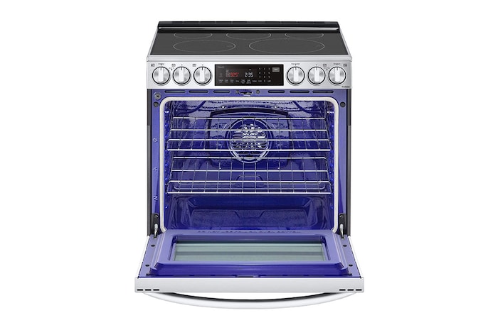 LG 30" Elec. 6.3 cu ft. Range | Probake Convection, Air Sous-Vide, Air Fry, InstaView®, SelfClean, EasyClean®& Smart, Stainless, Slide-in, LSEL6337F