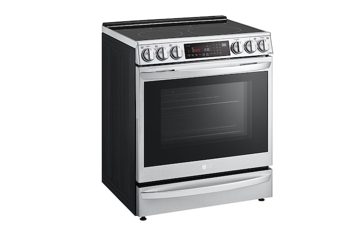 LG 30" Elec. 6.3 cu ft. Range | Probake Convection, Air Sous-Vide, Air Fry, InstaView®, SelfClean, EasyClean®& Smart, Stainless, Slide-in, LSEL6337F