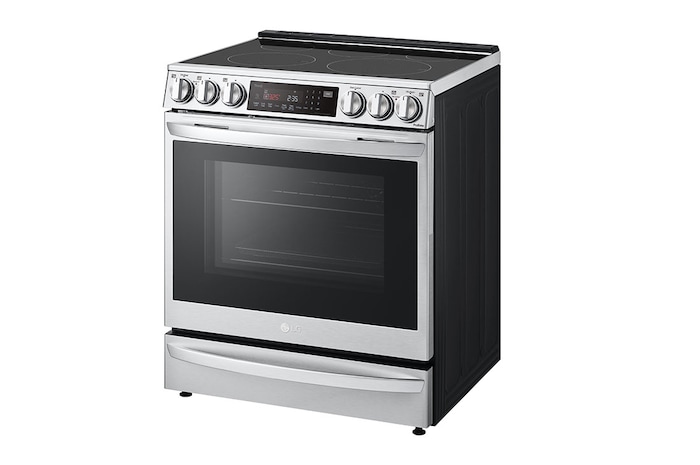 LG 30" Elec. 6.3 cu ft. Range | Probake Convection, Air Sous-Vide, Air Fry, InstaView®, SelfClean, EasyClean®& Smart, Stainless, Slide-in, LSEL6337F