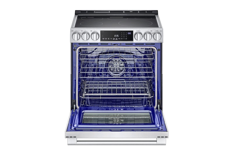 LG STUDIO 30" Elec. 6.3 cu ft. Range | Probake Convection, Air Sous-Vide, Air Fry, SelfClean, EasyClean®& Smart, Stainless, Slide-in, LSES6338F