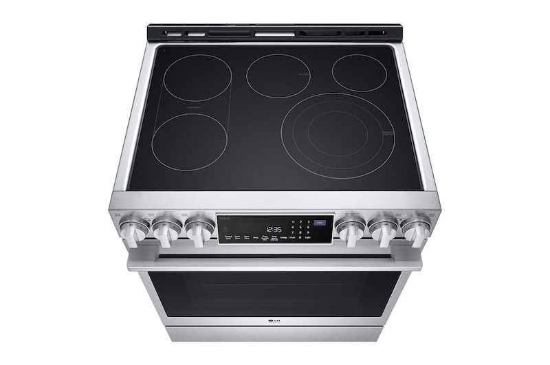 LG STUDIO 30" Elec. 6.3 cu ft. Range | Probake Convection, Air Sous-Vide, Air Fry, SelfClean, EasyClean®& Smart, Stainless, Slide-in, LSES6338F
