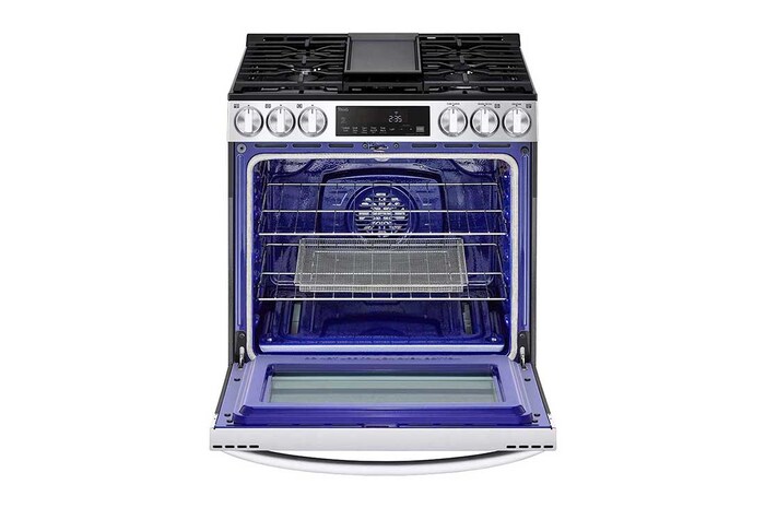 LG 5.8 cu ft. Smart Wi-Fi Enabled Fan Convection Gas Slide-in Range with Air Fry & EasyClean®, LSGL5833F