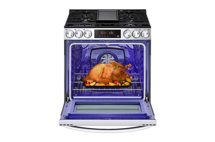 LG 5.8 cu ft. Smart Wi-Fi Enabled Fan Convection Gas Slide-in Range with Air Fry & EasyClean®, LSGL5833F