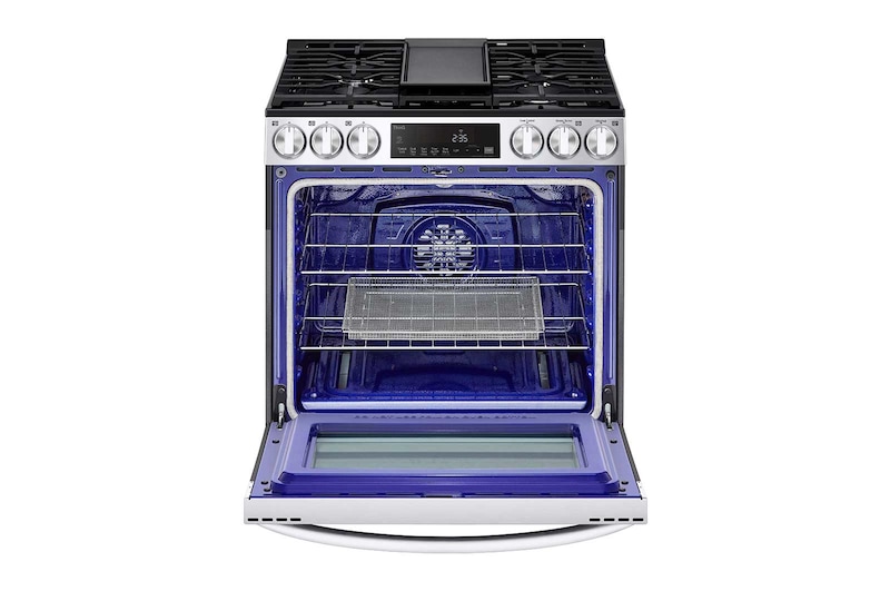 LG 5.8 cu ft. Smart Wi-Fi Enabled Fan Convection Gas Slide-in Range with Air Fry & EasyClean®, LSGL5833F