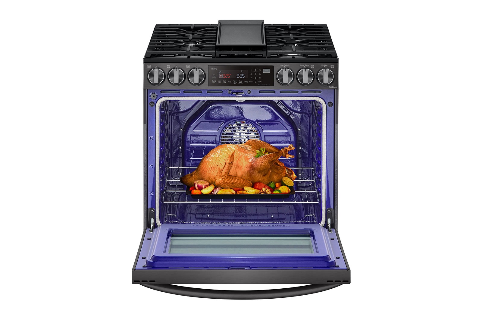 LG 6.3 cu ft. Smart Wi-Fi Enabled ProBake Convection® InstaView™ Gas Slide-in Range with AirFry, LSGL6335D