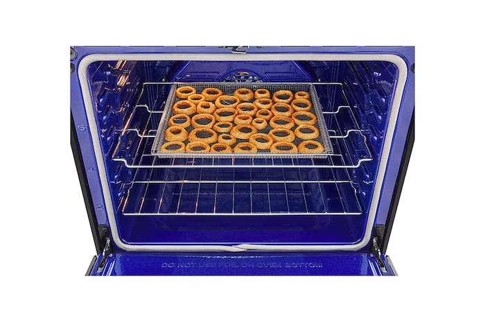 LG 30" Gas 6.3 cu ft. Range | Probake Convection, Air Fry, InstaView®, SelfClean, EasyClean®& Smart, Black Stainless, Slide-in, LSGL6335D