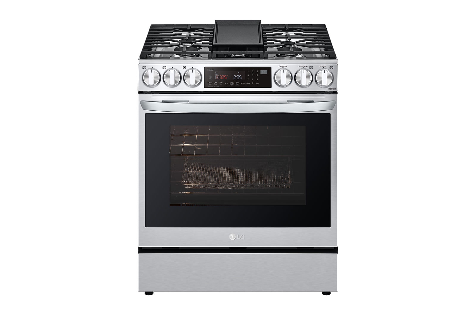 LG 6.3 cu ft. Smart Wi-Fi Enabled ProBake Convection® InstaView™ Gas Slide-in Range with Air Fry, LSGL6335F
