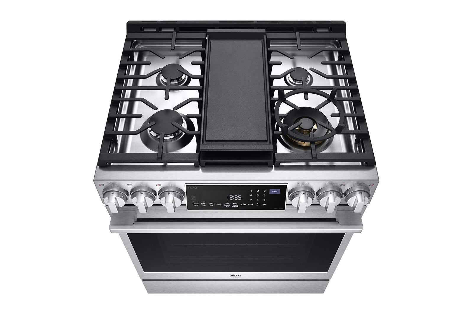 LG ﻿LG STUDIO 6.3 cu. ft. InstaView® Gas Slide-in Range with ProBake Convection® and Air Fry, LSGS6338F