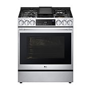 LG ﻿LG STUDIO 6.3 cu. ft. InstaView® Gas Slide-in Range with ProBake Convection® and Air Fry, LSGS6338F