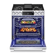 LG ﻿LG STUDIO 6.3 cu. ft. InstaView® Gas Slide-in Range with ProBake Convection® and Air Fry, LSGS6338F