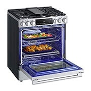 LG ﻿LG STUDIO 6.3 cu. ft. InstaView® Gas Slide-in Range with ProBake Convection® and Air Fry, LSGS6338F