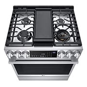 LG ﻿LG STUDIO 6.3 cu. ft. InstaView® Gas Slide-in Range with ProBake Convection® and Air Fry, LSGS6338F