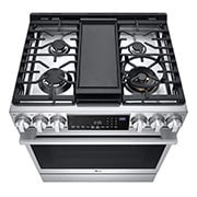 LG ﻿LG STUDIO 6.3 cu. ft. InstaView® Gas Slide-in Range with ProBake Convection® and Air Fry, LSGS6338F