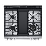 LG ﻿LG STUDIO 6.3 cu. ft. InstaView® Gas Slide-in Range with ProBake Convection® and Air Fry, LSGS6338F