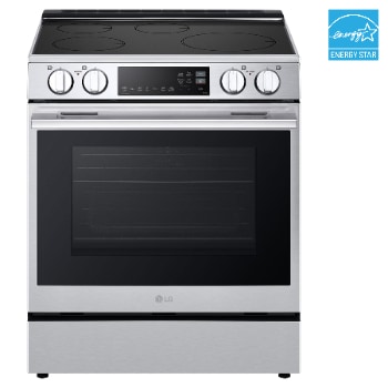 Front view of 30" Induction 6.3 cu ft. Range | Probake Convection, Air Fry, SelfClean, EasyClean®& Smart, Stainless, Slide-in LSIL6334XE